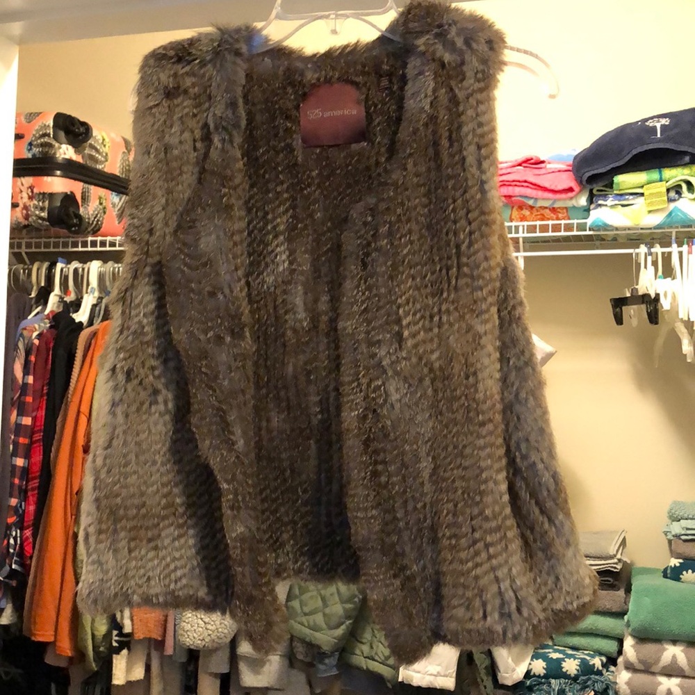Brown fur vest made with real fur!